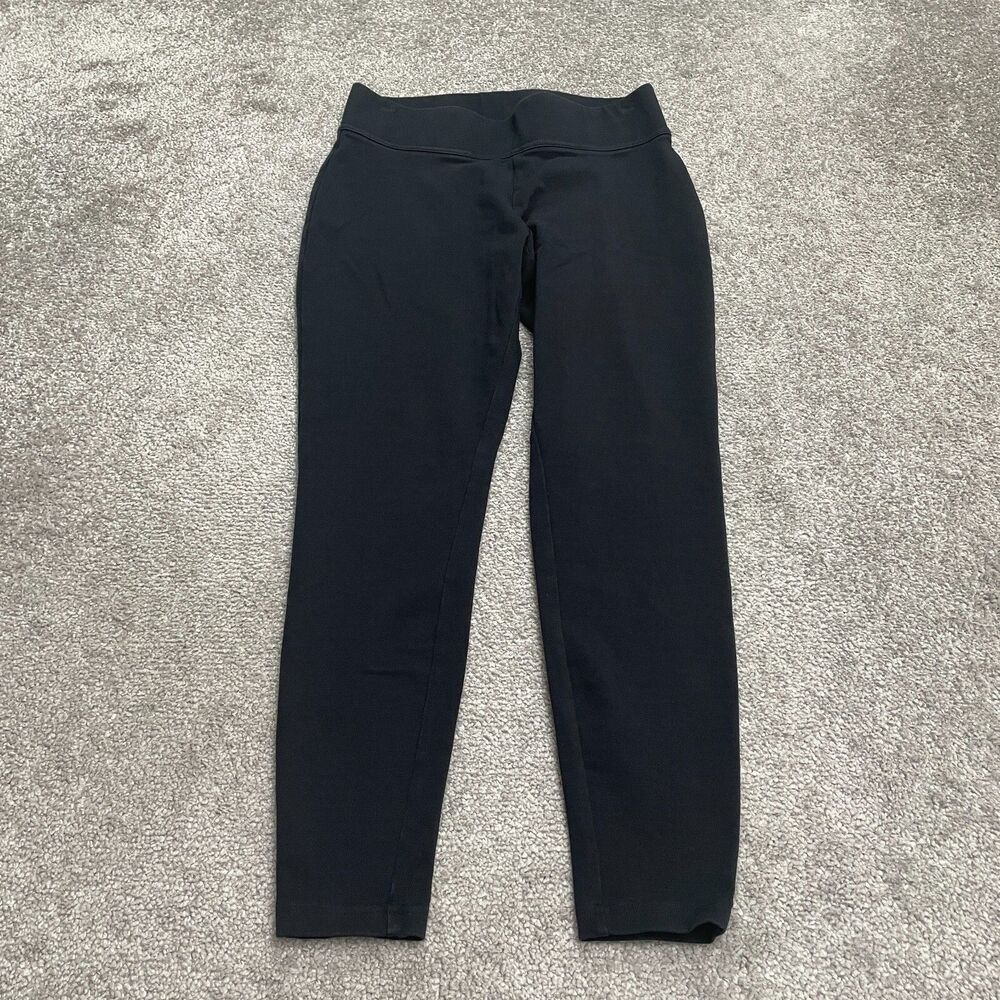 Lands' End Starfish Ankle Leggings Womens XS Black Solid Stretch Athletic 26x23